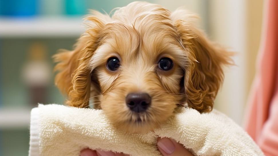 aseando a un perro con una toalla lacasaverde.net
