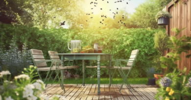 foto destacada de moscas revoloteando alrededor de la mesa de la terraza lacasaverde.net