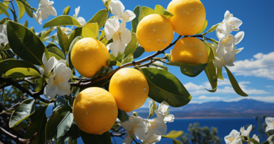 limonero con limones maduros y flores lacasaverde.net