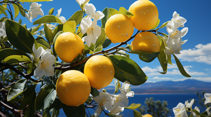 limonero con limones maduros y flores lacasaverde.net